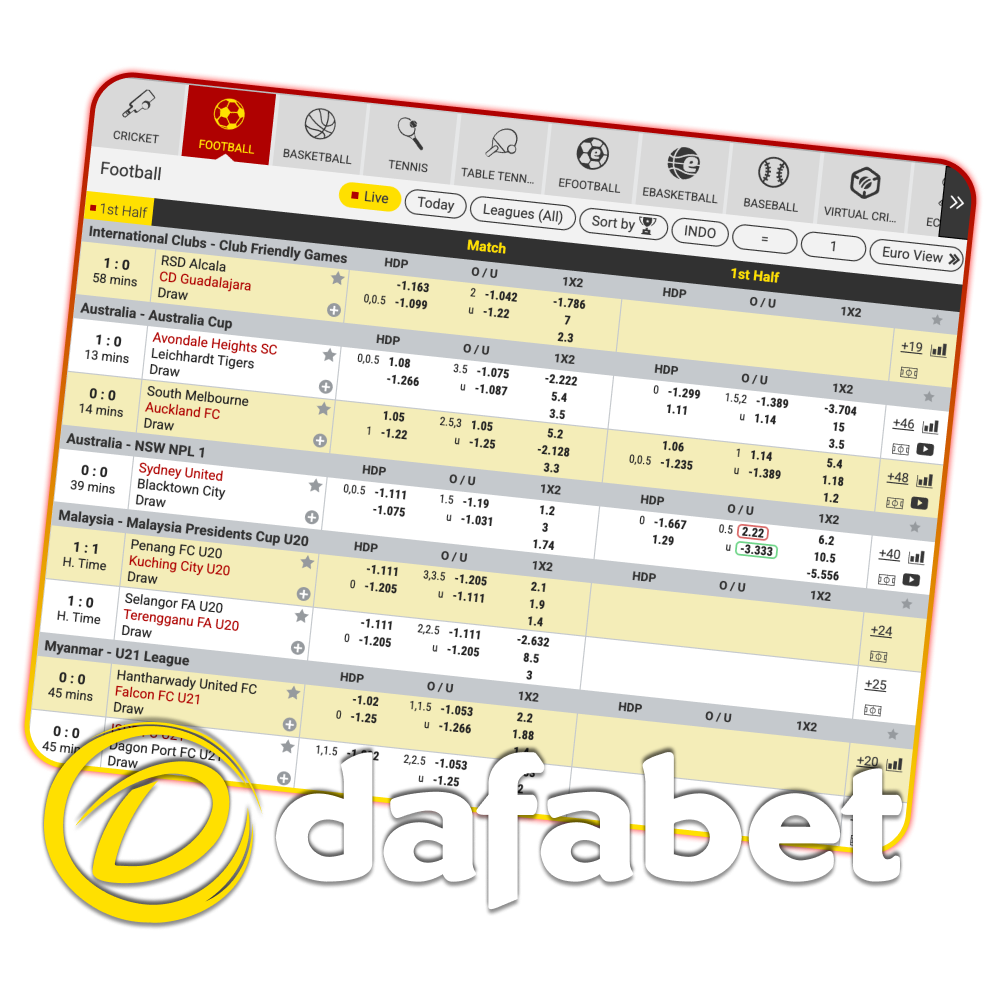 Enjoy nonstop football action and wins at Dafabet.
