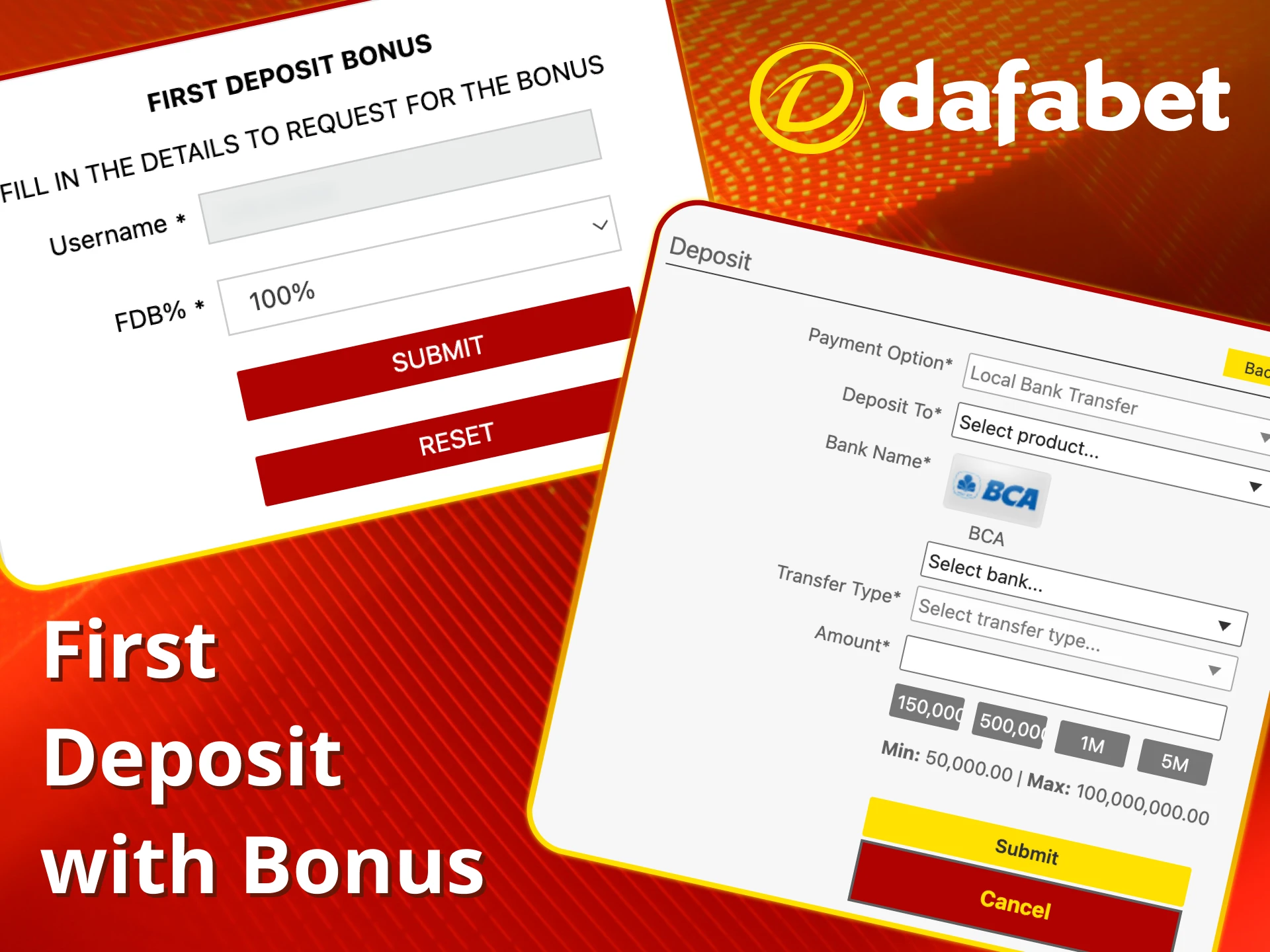 Deposit and claim bonus today on Dafabet.