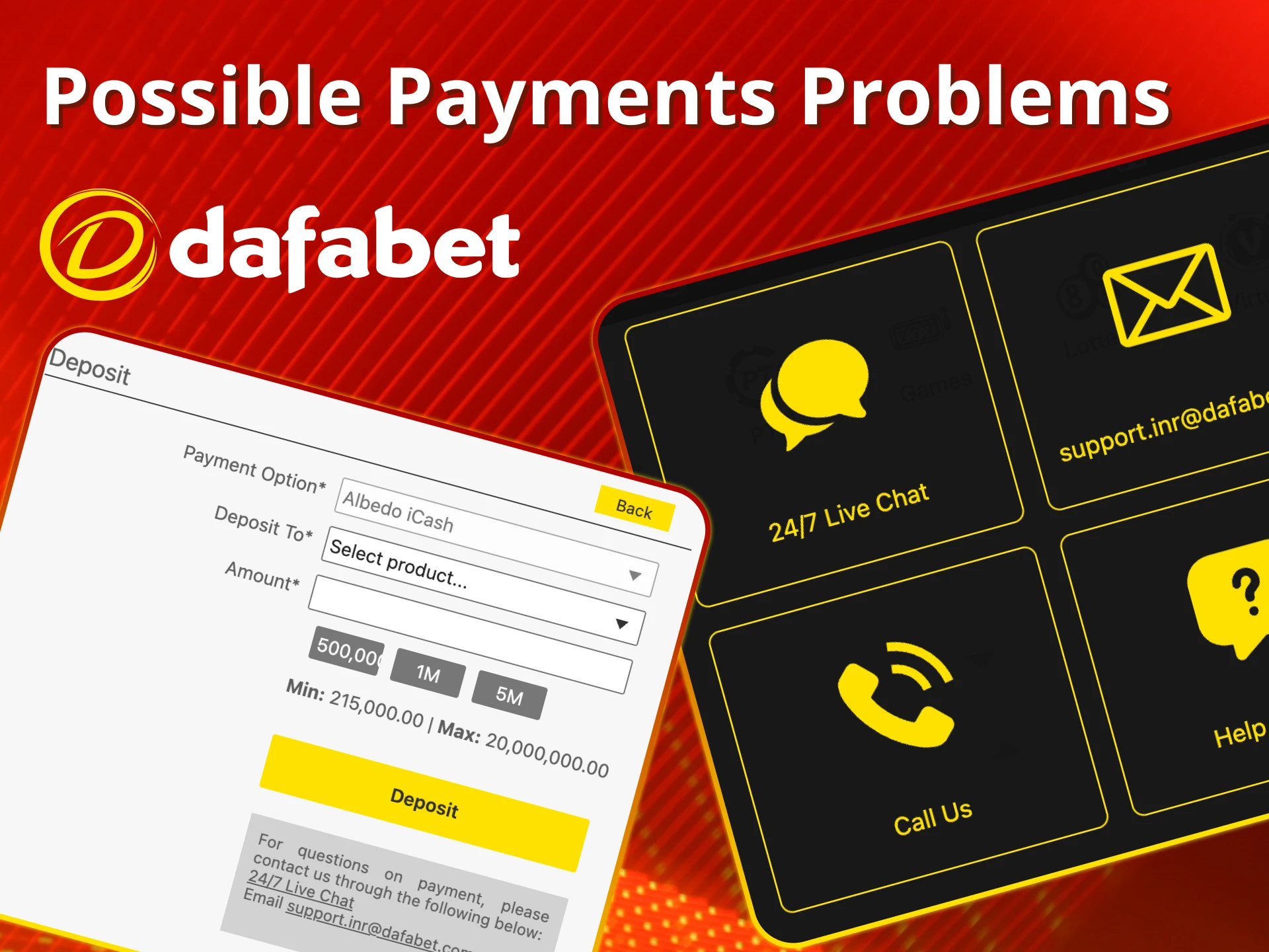 Solve payment issues easily on Dafabet.