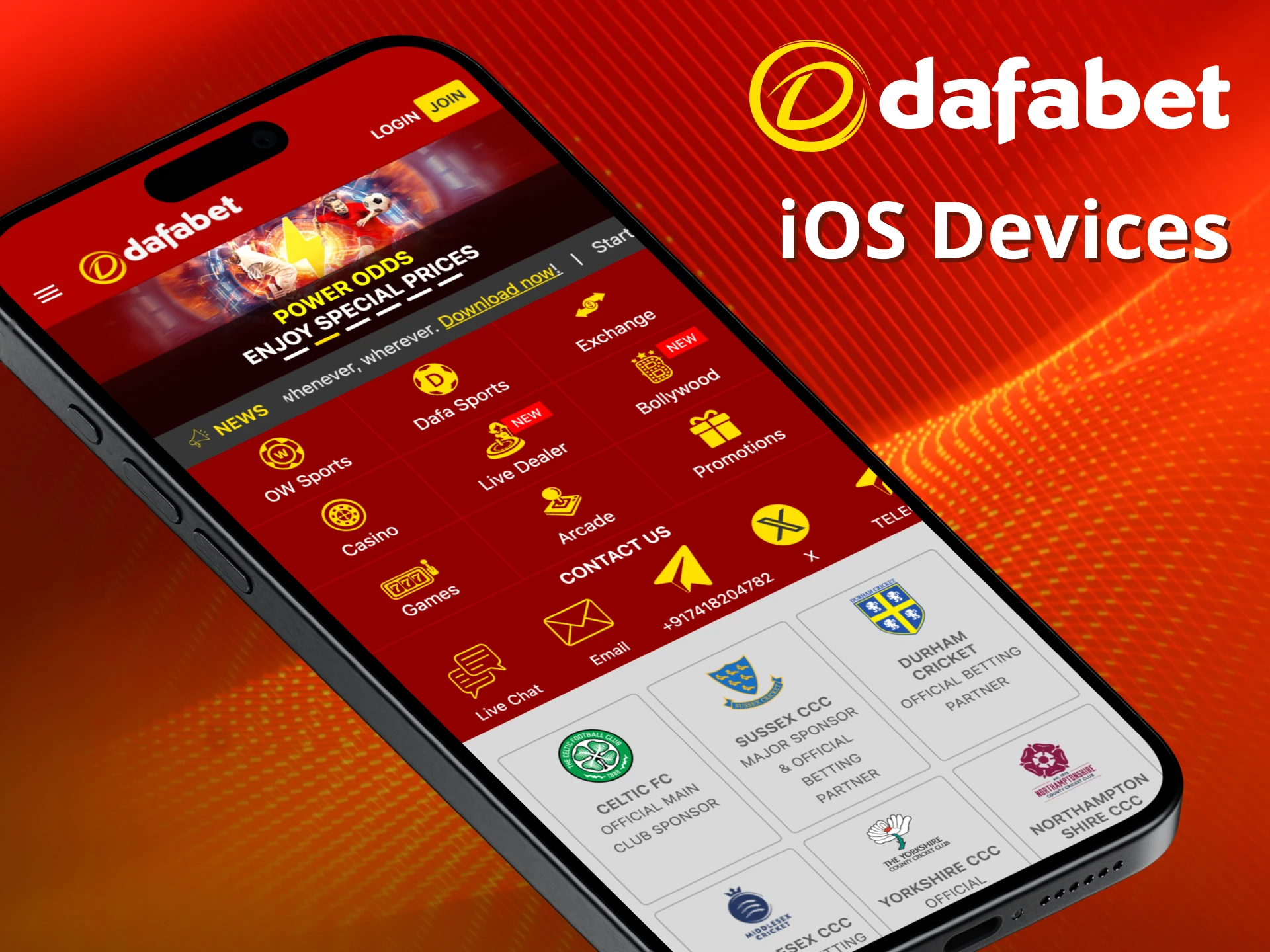 Experience Dafabet on your iOS device.