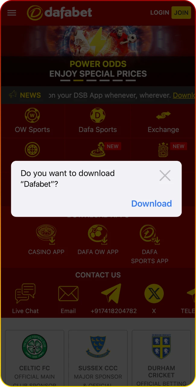 Easy Dafabet download for iOS players.