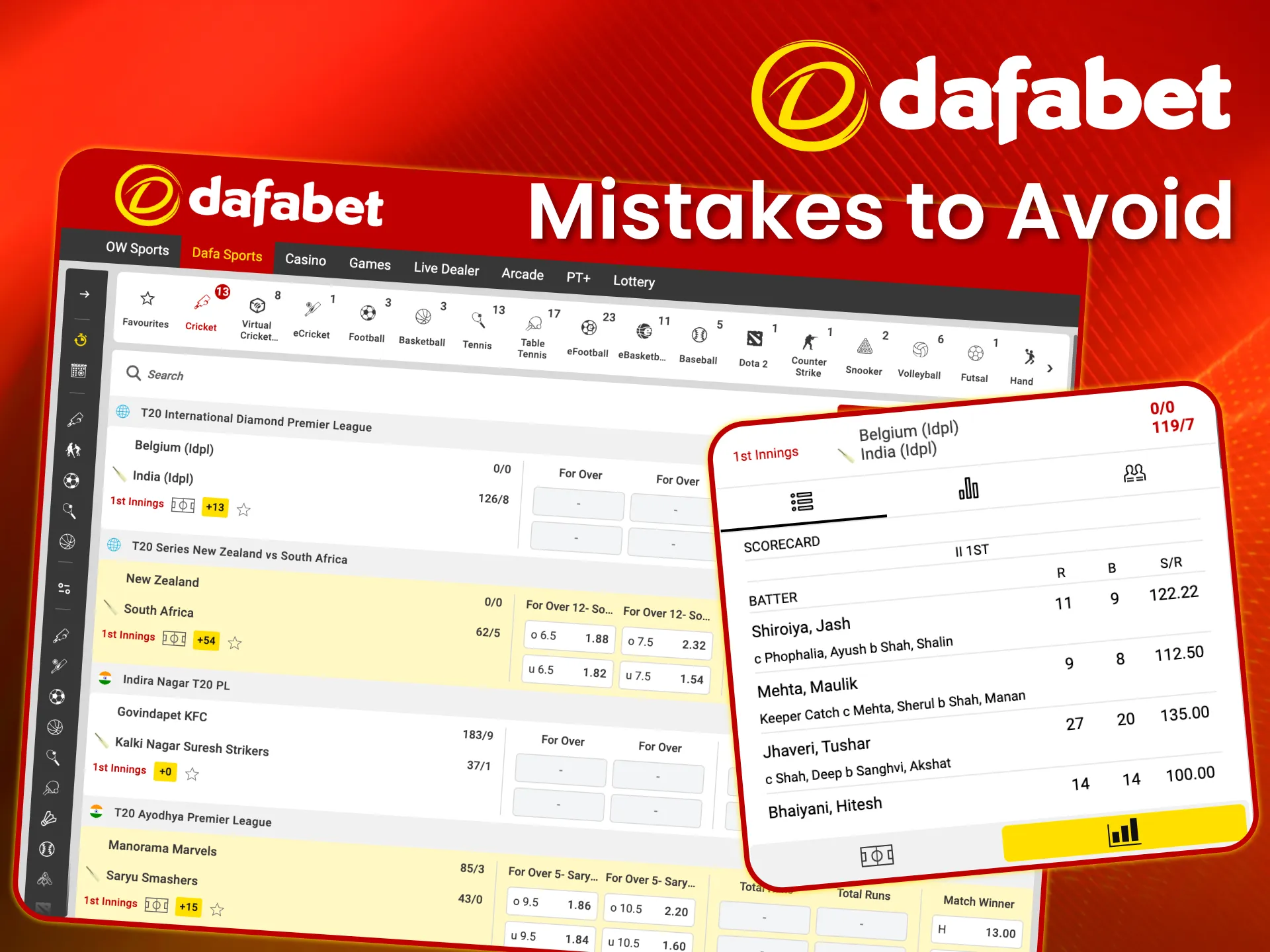 Avoid common mistakes while betting on the IPL season with Dafabet.